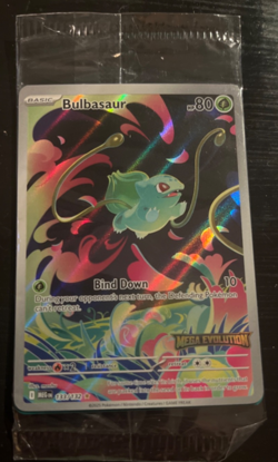 2025 Pokemon Mega Evolutions BULBASAUR 133/132 Sealed Stamped Promo Holo - Image 1