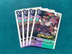 DarkTyrannomon EX3-059 Playset Draconic Roar Digimon Card Game x4 - Image 1