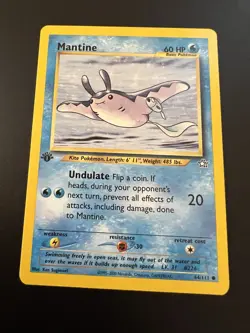 Mantine 64/111 Neo Genesis 1st Edition 2000 Pokemon Card Common NM - Image 1