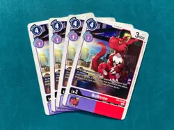 Guilmon EX3-056 Playset Draconic Roar Digimon Card Game x4 - Image 1