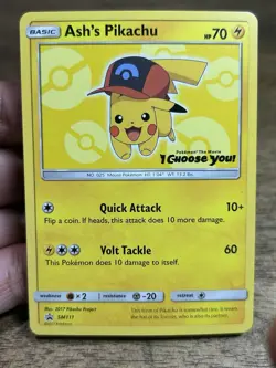 Pokemon Ash's Pikachu - SM111 - SM Black Star Promo Sun and Moon Card TCG LP - Image 3