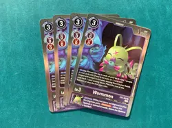 Wormmon EX3-055 Playset Draconic Roar Digimon Card Game x4 - Image 1