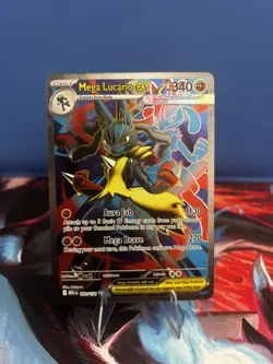 Pokemon Mega Lucario EX 160/132 Me01: Mega Evolution Ultra Rare Holo HP 340 - Image 1