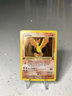 Pokemon TCG Fossil Moltres 12/62 Holo Rare 70 NM English 1st Edition - Image 2