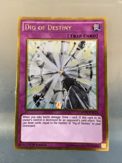 1x Yugioh! Dig Of Destiny MVP1-ENG22 1st Edition Gold Rare LP - Image 1