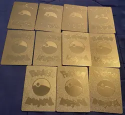 Pokemon fake Gold Foil Fan Art Cosplay lot of 11 textured Collector Cards - Image 5