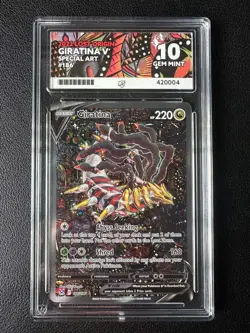 Pokemon Giratina v Lost Origin Alternative Art TCG Card 186/196 Graded Ace 10 - Image 1