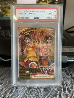 2010 One Piece Card Onepy Berry Match Luffy & Portgas D. Ace C299 PSA10 - Image 1