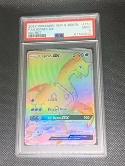 Lapras GX 151/149 - Sun & Moon Base Set Pokemon Card - PSA 9 - Image 1