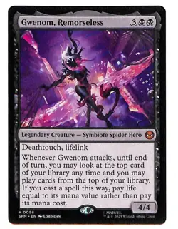 MTG Gwenom Remorseless Non-Foil NM Marvel Spider-Verse SPM #0056 Mythic - Image 1