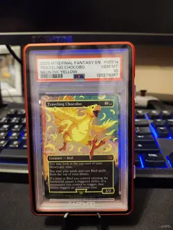 Magic The Gathering Final Fantasy Neon Ink Yellow Traveling Chocobo PSA 10 💎 - Image 1