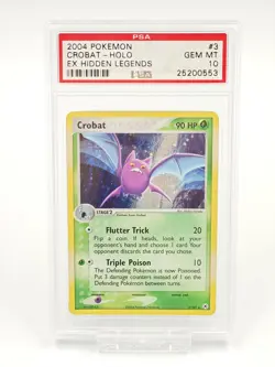 2004 POKEMON EX HIDDEN LEGENDS #3 CROBAT-HOLO PSA 10 - Image 1