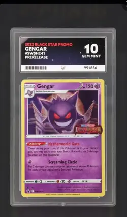 🔹ACE 10 GEM MINT🔹Gengar SWSH241 Promo🔸Pokemon Lost Origin Pre Release Stamp - Image 1