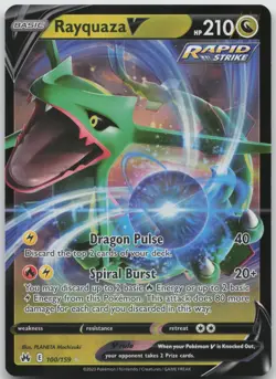 Rayquaza V 100/159 Holo V Rare Crown Zenith Pokemon NM/M - Image 1