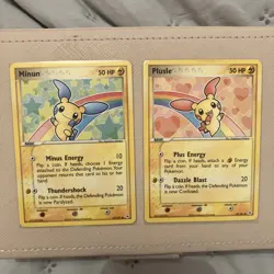 Pokemon TCG Minun 67/101 & Plusle 69/101 Hidden Legends Collection 2004 - NM - Image 1
