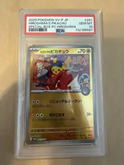 Pokemon Hiroshima's Pikachu 261/SV-P SV-P Promo Holo PSA 10 2025 Japanese - Image 1