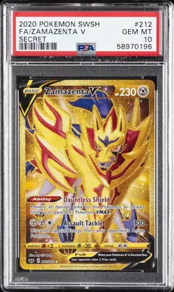 2020 POKEMON SWORD & SHIELD SECRET #212 FULL ART/ZAMAZENTA V PSA 10 - Image 1