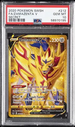 2020 POKEMON SWORD & SHIELD SECRET #212 FULL ART/ZAMAZENTA V PSA 10 - Image 1