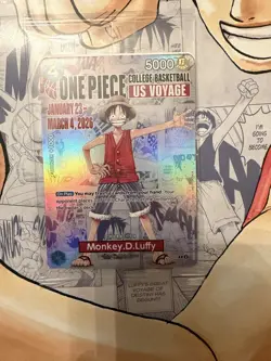 One Piece Monkey D. Luffy US Voyage College Basketball Card - Image 1