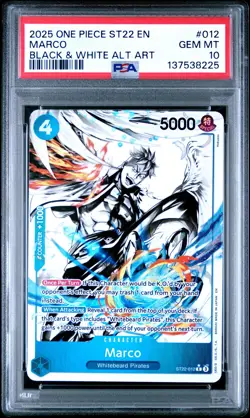 2025 ONE PIECE STARTER DECK ST22-ACE & NEWGATE #012 MARCO ALT ART PSA 10 - Image 1