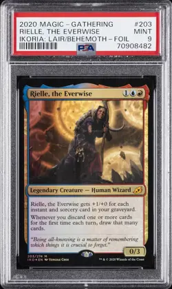 2020 MTG IKORIA: LAIR OF BEHEMOTHS FOIL #203 RIELLE, THE EVERWISE PSA 9 - Image 1