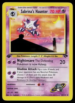 Pokemon Card - Sabrina's Haunter Gym Challenge 55/132 1st Edition Uncommon - Image 1