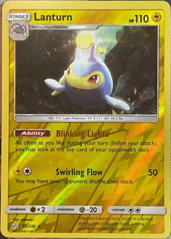 Lanturn Reverse Holo Rare - 72/236 - Cosmic Eclipse Pokemon 2019 - Image 1