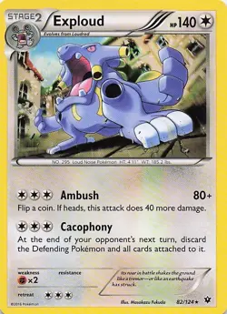 Exploud 82/124 Rare Fates Collide Pokemon Lightly Played - Image 1