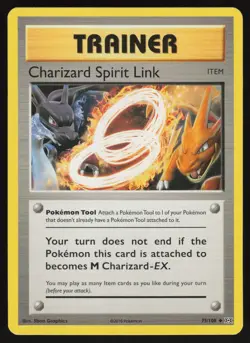 CHARIZARD SPIRIT LINK 75/108 UNCOMMON EVOLUTIONS POKEMON NM/M - Image 1