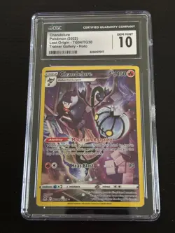 Pokemon TCG Chandelure TG04/TG30 Swsh11: Lost Origin Trainer Gallery Holo CGC 10 - Image 1