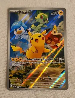 2025 Pikachu 027 Sv: Scarlet & Violet Promo Cards Holo Adventuring Together - Image 1