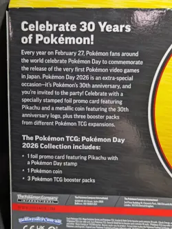 “Pokemon TCG Pokemon Day 2026 Collection – Sealed Box! Pikachu Promo w/ Swirl! - Image 4