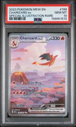 2023 POKEMON MEW EN-151 SPECIAL ILLUSTRATION RARE #199 CHARIZARD EX PSA 10 - Image 1