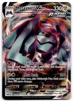 Metagross VMAX 113/198 Holo VMAX Rare Chilling Reign Pokemon Holo Near Mint - Image 1