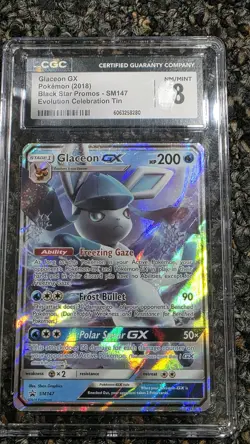 Pokemon Glaceon GX Holo SM147 Black Star Promo 2018 CGC 8 Graded Card - Image 1