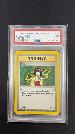 PSA 9 Erika 1st Edition [Holo] - 16/132 - Gym Heroes - Pokemon - Read Desc. - Image 1