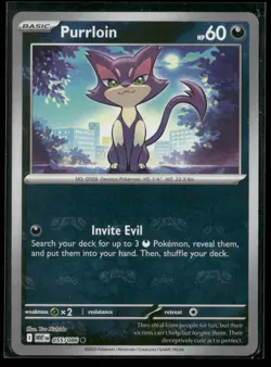 Purrloin (Master Ball Pattern) 055/086 Common White Flare Pokemon NM/M - Image 1