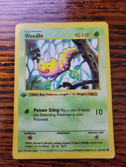 PL Weedle # 69/102 | 1st Edition Base | SHADOWLESS | Vintage Pokemon 1999 - Image 1
