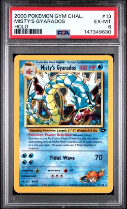 2000 POKEMON GYM CHALLENGE HOLO #13 MISTY'S GYARADOS PSA 6 - Image 1