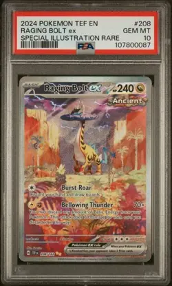 Raging Bolt EX 208/162 Special Illustration Rare Pokemon Temporal Forces PSA 10 - Image 1