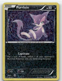 PURRLOIN RC13/RC25 HOLO LEGENDARY TREASURES: RADIANT COLLECTION POKEMON MP - Image 1