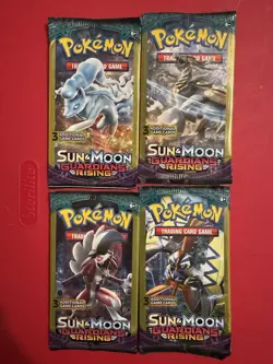 POKEMON Sun & Moon GUARDIANS RISING 3 Card Mini Booster Packs Complete Art Set - Image 1