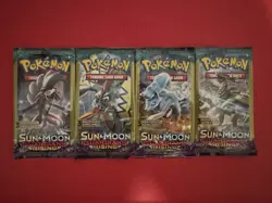 POKEMON Sun & Moon GUARDIANS RISING 3 Card Mini Booster Packs Complete Art Set - Image 3