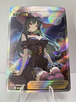 Sabrina Full Art Custom Made Pokemon Halloween Waifu ACG Trainer Art Card - Image 1