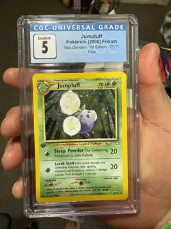*FRENCH ERROR* Jumpluff Pokemon Neo Genesis 2000 1st Edition 7/111 CGC 9 MINT - Image 1