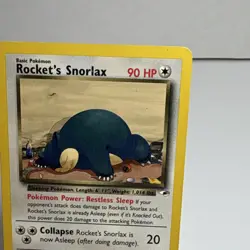 Pokemon TCG Rocket's Snorlax 33/132 Gym Heroes Rare Unlimited fine crease - Image 3
