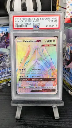 2018 Pokemon Sun & Moon Ultra Prism Secret Celesteela GX #162 Full Art PSA 10 - Image 1