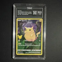 Pokemon Pikachu Celebrations Full Art Holo TAG 8.5 005/025 60 HP 2021 English - Image 1