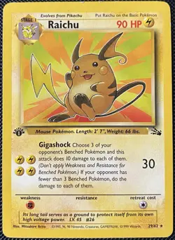 Raichu 29/62 Fossil Regular 1st Edition - Pokemon Card - Image 1