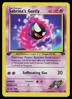 Pokemon Card - Sabrina's Gastly Gym Challenge 97/132 1st Edition Common - Image 1